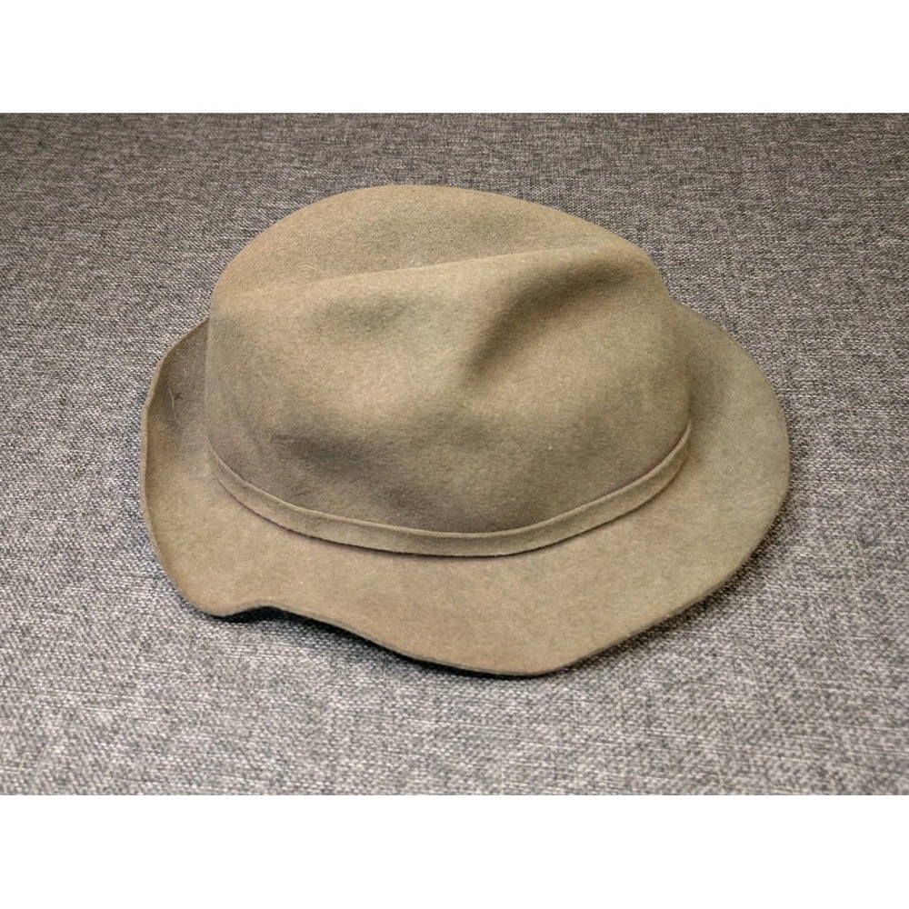 Vintage Eddie Bauer Safari Fedora Laine Wool Bucket Hat Made in USA Small Petite
